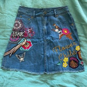 Spell Flower Child Denim Skirt Size S
